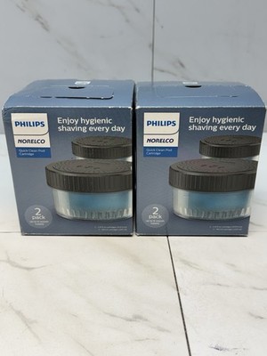 2 BOXES PHILIPS NORELCO QUICK CLEAN POD CARTRIDGES 4 TOTAL  NEW IN BOX