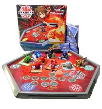 Lot of 9 Bakugan Battle Brawlers Figures 18 cards with complete battle arena