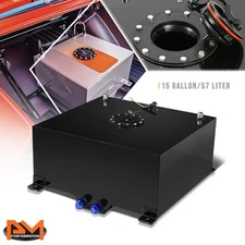 15 Gallon Lightweight Aluminum Coated Fuel Cell/Gas Tank+Level Sender Black Cap