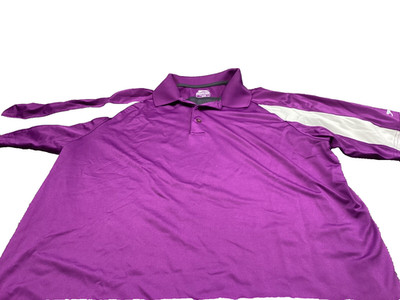 Slazenger Polo Shirt Mens Large Purple Golf Pullover Short Sleeves performance