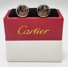 Luxurious Cartier Rose Gold Color Metal Body Men's Cufflinks Set With Box