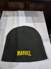 Marvel Brand Yellow Text Logo Beanie Black B10