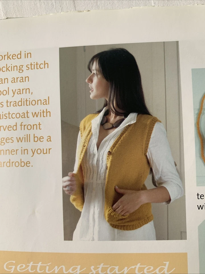 Ladies Knitting Pattern 1913  Classic Waistcoat In Debbie Bliss Rialto Aran Yarn - Image 3 of 4