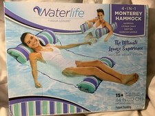 WATERLIFE, AQUA LEISURE 4-in-1 MONTEREY HAMMOCK, BLUE AND PURPLE, NEW IN BOX