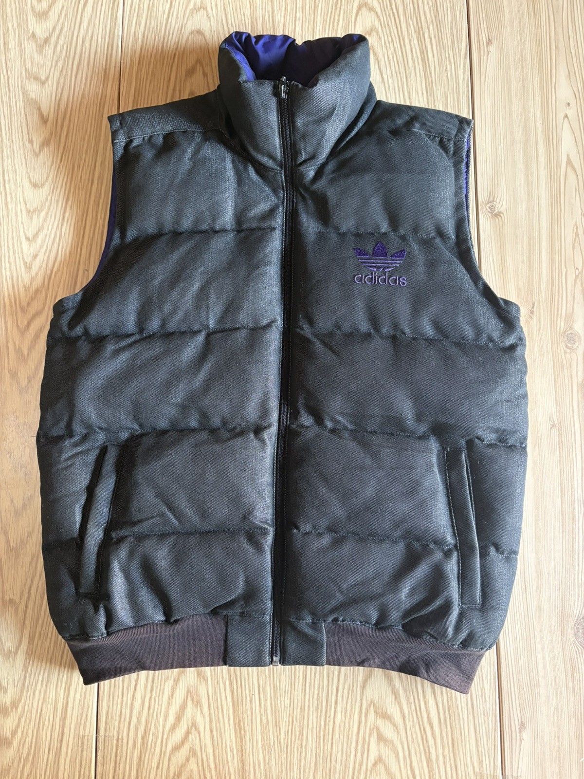 Gilet Smanicato Adidas Originals Vintage Nero e Viola Uomo - Taglia S