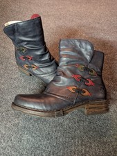 Rieker Felice 81 Ankle Boots Navy Leather Women Sz EU 38 US 7.5