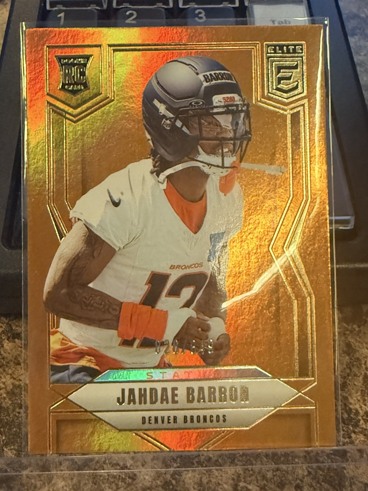2025 Elite - Rookies Jahdae Barron #168 Status Metallic Orange 828/849
