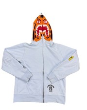 2006 Authentic A Bathing Ape Bape Tiger Full Zip Hoodie White Large Shark Japan