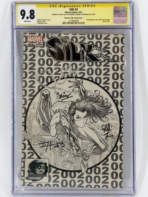Marvel Comics Silk #2 CGC 9.8 Todd Nauck Signed Phantom Variant Sketch  3x SS