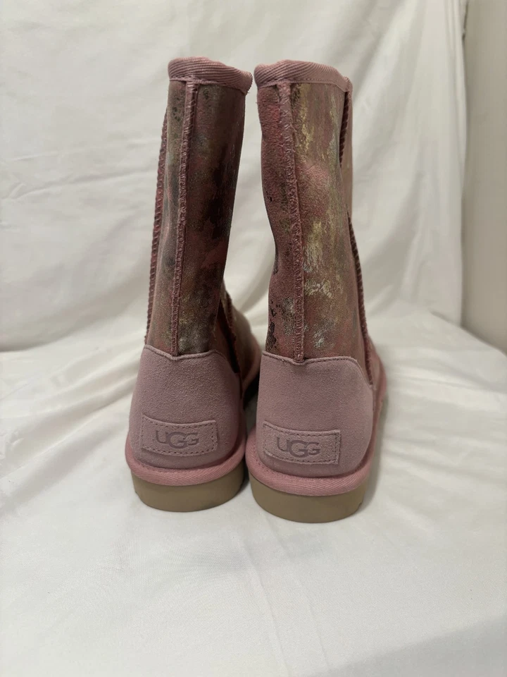 UGG Mujer Clásico Corto Dorado Lavado Oro Rosa Talla 7 Totalmente Nuevo Foto 4 de 4