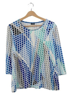 Barbara Lebek Langarmshirt Gr. 44 Allover Print Blau