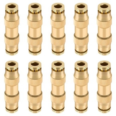Boeray 5/32'' Quick Push to Connect Fittings Brass Union OD 10PCS, Gold
