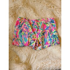 Lilly Pulitzer Callahan Colorful Print Palm Reader Chino Shorts Girls size 14