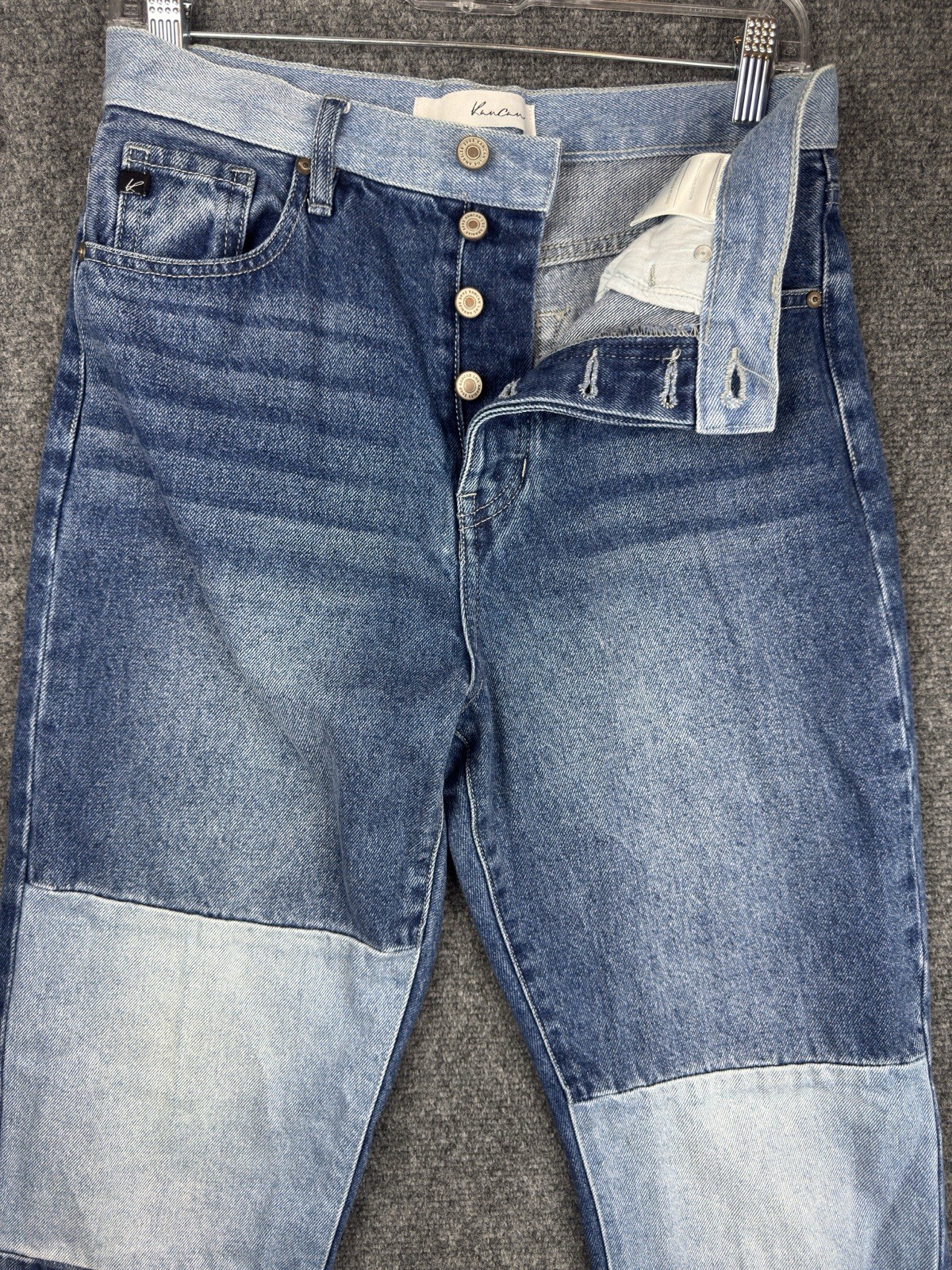 KanCan Patchwork Two Tone Button Fly Straight Leg… - image 4