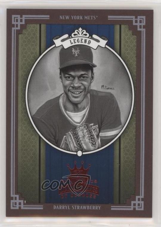 2005 Donruss Diamond Kings Red Framed Black & White Darryl Strawberry #292 0b5