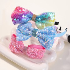 3pc Sequin Bow Headbands Glitter Hairbands Girls Kids Hairhoops Hair Accessories