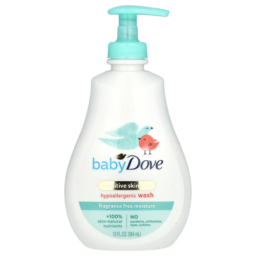 Baby, Sensitive Skin Care, Hypoallergenic Wash, Fragrance Free, 13 fl oz (384