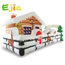 Inflatable Christmas House Xmas Inflatable Santa Grotto Yard Blow Up Air Tent
