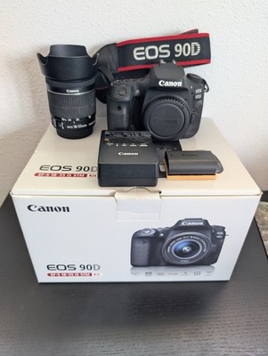 Canon EOS 90D DSLR Camera Kit w/ EF-S 18-55mm Lens + Charger + Box   Tested