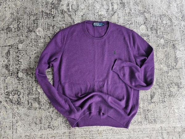 Men Polo Ralph Lauren Sweater Purple Wool 38 / M /