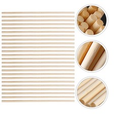 200Pcs Wood Dowels Rod Sticks Unfinished  for Kids Crafts 20X 0.2X 0.2cm