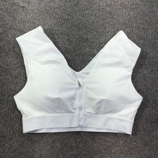 Tommie Copper Sports Bra Womens Medium White Front Zip Copper Znergy Compression