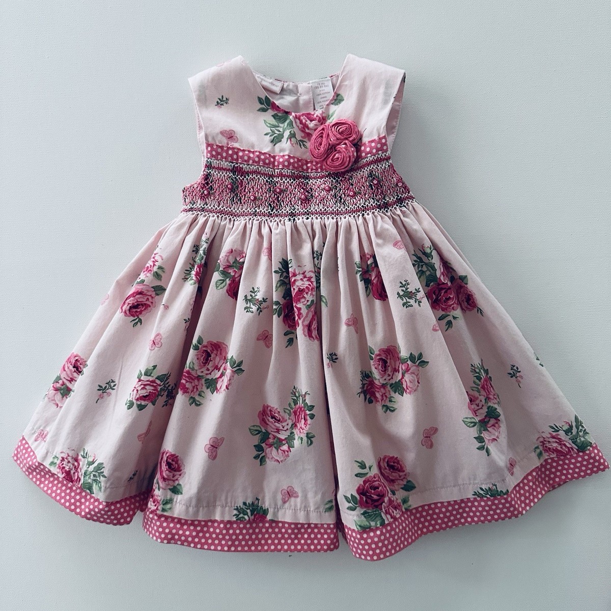 First Impressions 12 Months Baby Girl Pink Floral Smocked Dress Spring  Summer
