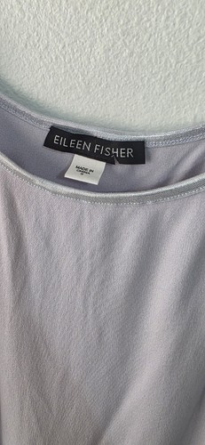 Vestido Eileen Fisher 100% Seda Cami Talla S Gris Claro Midi Sin Mangas Correa de Espagueti NUEVO - Imagen 2 de 6