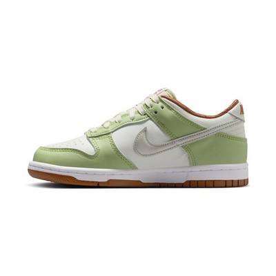 Boys Grade School Nike Dunk Low_Sail/Light Bone-White-Olive Aura Hv6001-101