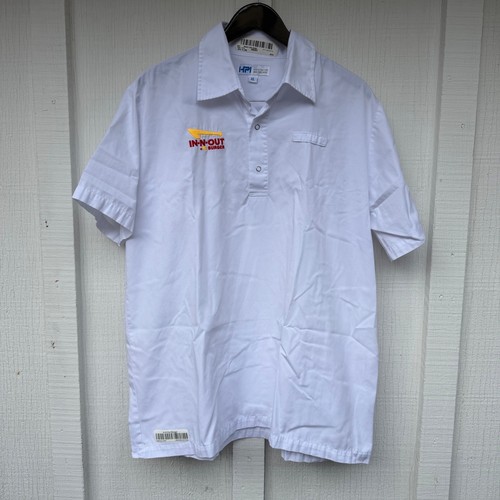 In-N-Out Burger Employee Uniform Shirt Mens XL White Short Sleeve HPI Work