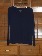 Time and Tru Women's NAVY BLUE LONG SLEEVE T-SHIRT TOP Size XL (16-18)