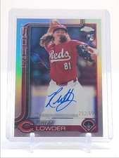 RHETT LOWDER 2025 TOPPS CHROME ROOKIE REFRACTOR REDS RC AUTO 252/499