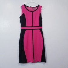 New York & Company Women sizse 2 Colorblock Sheath Dress Pink Black Sleeveless