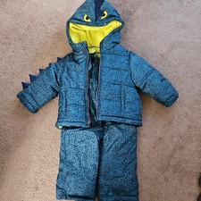 Carter's Dinosaur Boys 2 Piece Jacket Snowsuit size 18 month green