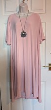 BNWT Nina Leonard pale pink soft stretch fabric relaxed fit trapeze Dress Sz 2XL