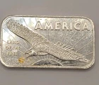 VINTAGE ~ America Land Of The Free - Silver 1oz Art Bar - American Argent Mint