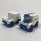 Vintage Fisher Price Little People Lot Mail Man 2 Mail Trucks Mail Cars Post
