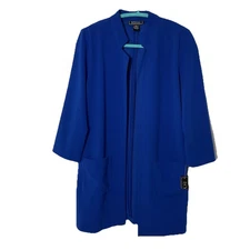 nycc new york clothing co NWT ROYAL Blue Open Long Blazer Car Coat W Pockets MED