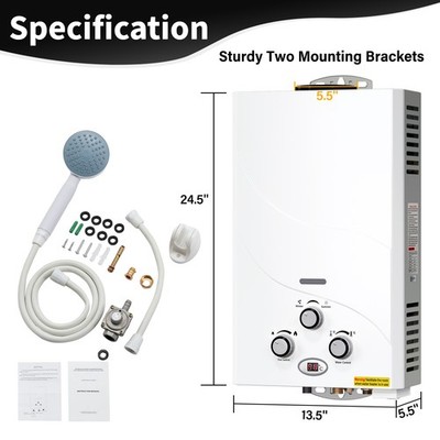 18L 5GPM Tankless LPG Liquid Propane Gas Hot Water Heater On-Demand Water Boiler
