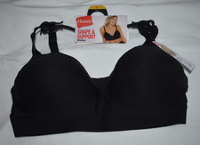 Hanes Wireless Bra Smooth Comfort Full Coverage Black MHW199 Size L