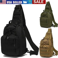 Outdoor Tactical Sling Bag Military MOLLE Crossbody Pack Chest Shoulder Backpack