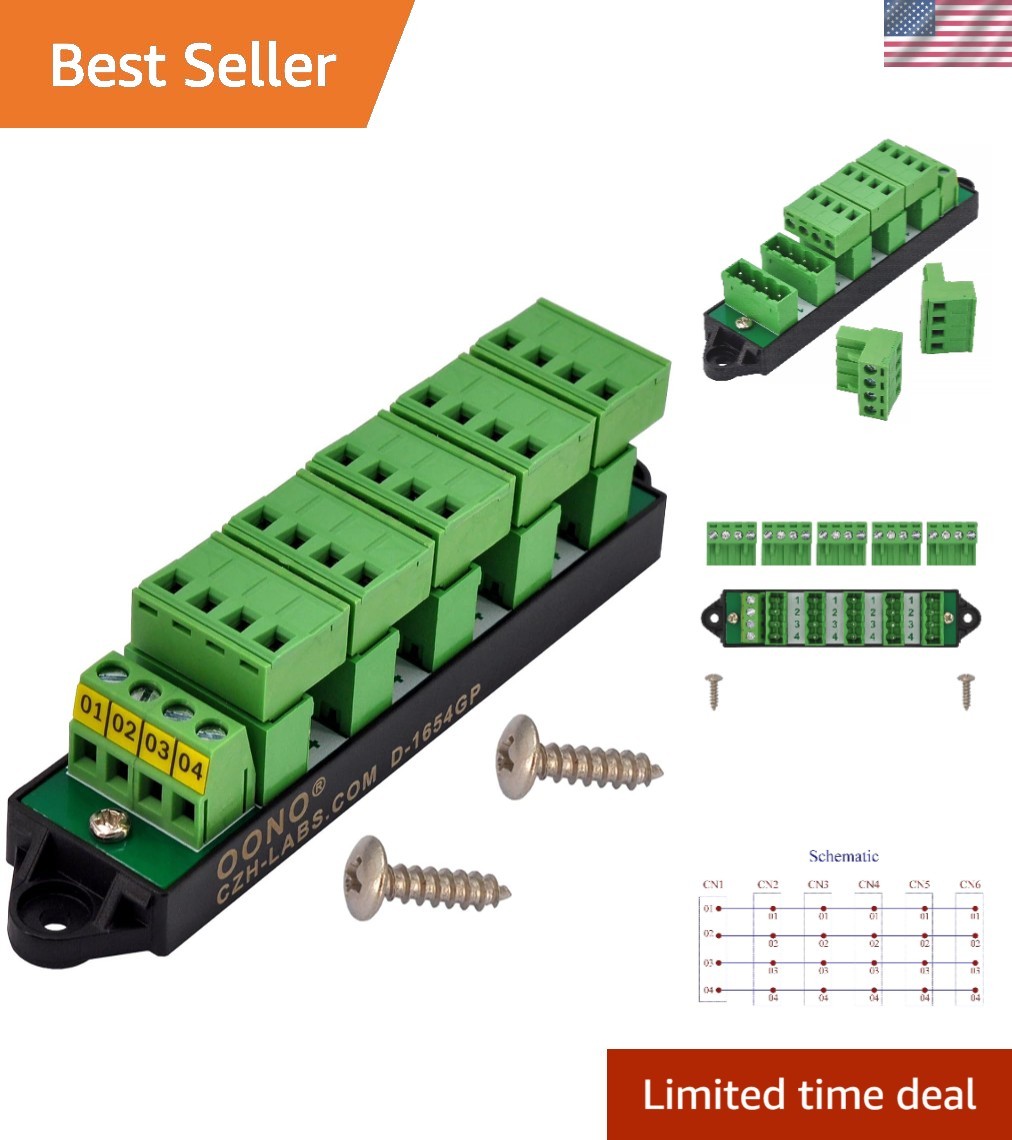 16Amp 300V 4x6 Position Pluggable Terminal Block Distribution Module.