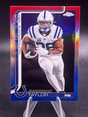 2025 Topps Chrome Football Jonathan Taylor Red White And Blue Refractor Colts