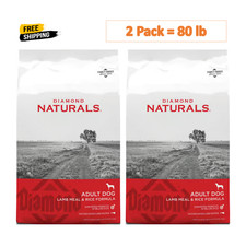 2 Pack, Diamond Naturals Adult Dog Lamb Meal Rice Formula Dry Dog Food, 40 lb