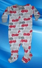 Carter's Boys Firetruck Button Footie Pajama