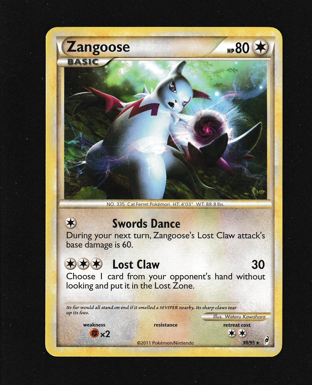 Zangoose 39/95 Call of Legends/ Rare/Pokemon TCG/ LP Lightly Played