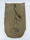 Original WWII WW2 Military Green Thick Canvas Duffel Bag Vintage Strap
