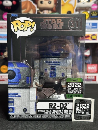 NEW FUNKO POP! R2-D2 #31 STAR WARS 3000 PC DIAMOND GALACTIC CON *SHIPS NOW*!!