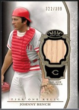 2013 Topps Tier One Relics #TOR-JB Johnny Bench Game Used Bat Baseball Card /399