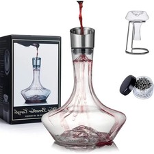 New Pacific You Yah Wine Breather Carafe Decanter Glass Complete New In Box